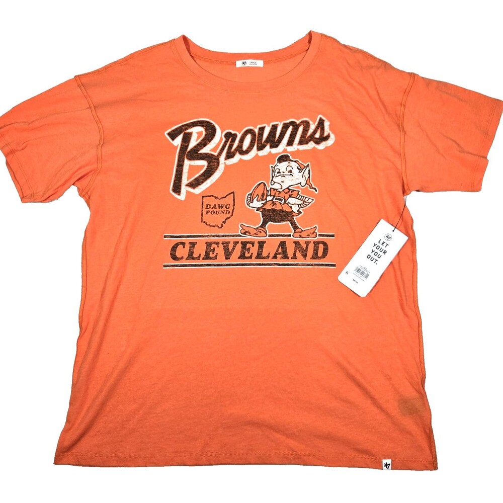 NFL '47 Women's Cleveland Browns Orange T-Shirt Large New